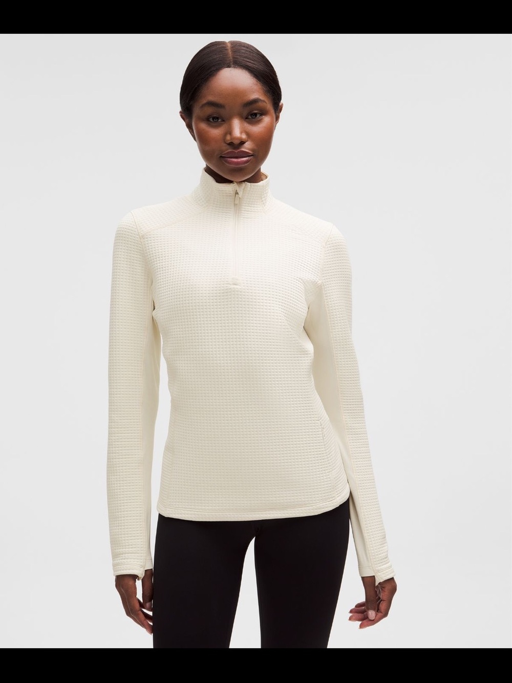 Lululemon waffle knit half zip long sleeve shirt